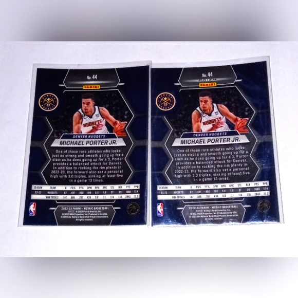 Michael Porter Jr. 2022-23 Panini Mosaic Basketball #44 + Gold Prizm Parallel - Picture 2 of 2